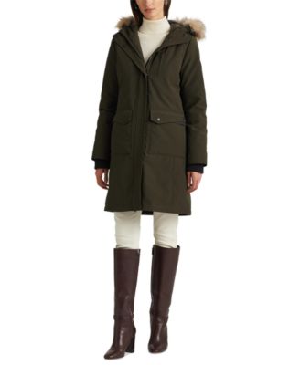 로렌 랄프로렌 Lauren Ralph Lauren Womens Faux Fur Hooded Parka Coat, Created for Macys