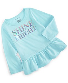 Baby Girls Long-Sleeve Shine Bright Peplum Top, Created for Macy's