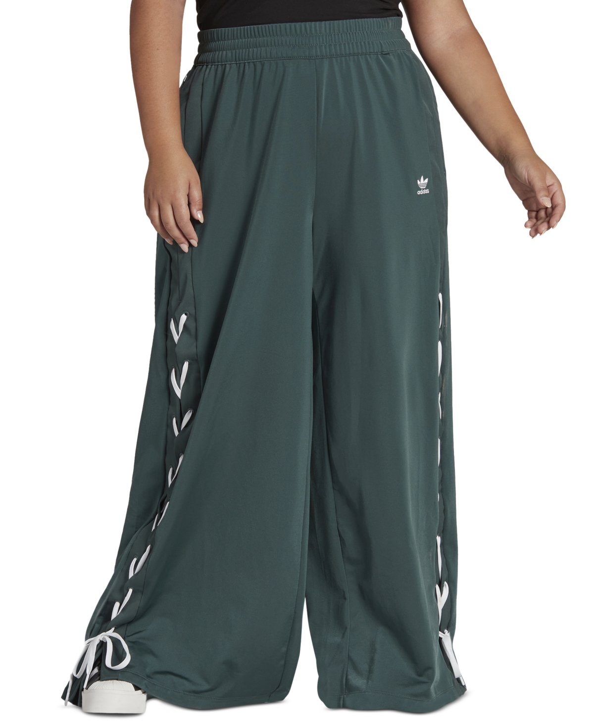 adidas Originals Plus Size Wide-Leg Drawstring-Waist Pants