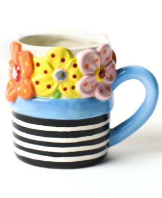 by Laura Johnson Flowers Shaped Mug 16 oz 