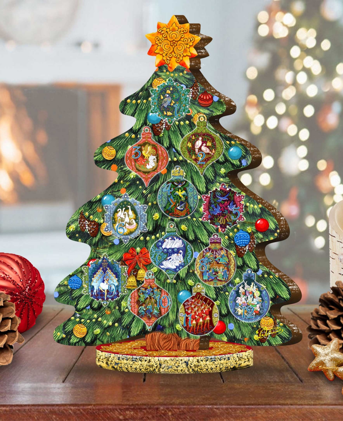 12 Days of Christmas Holiday Decorated Tree - Multi Color