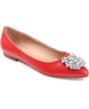 Macy's red flat shop shoes