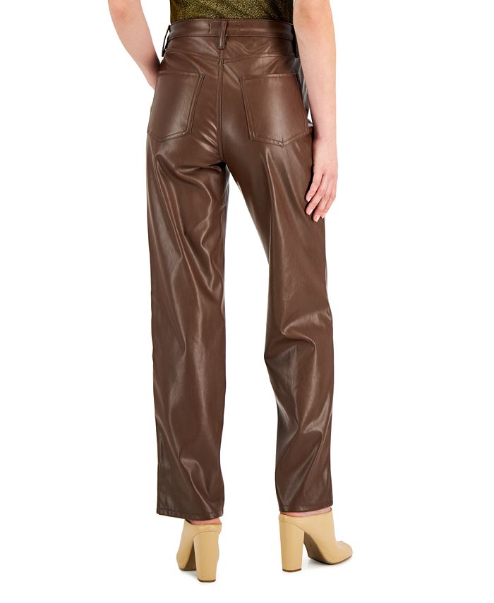 Dollhouse Juniors' FauxLeather HighRise WideLeg Jeans Macy's