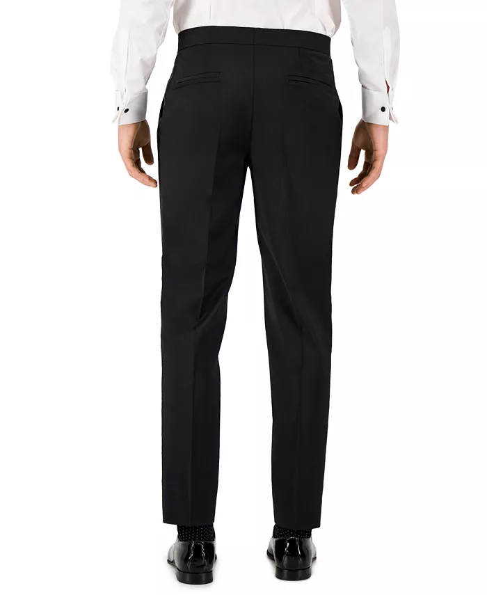 Men Unfinished Hem Modern-Fit Wool Blend Super Flex Stretch Tuxedo Pant - thumbnail 2