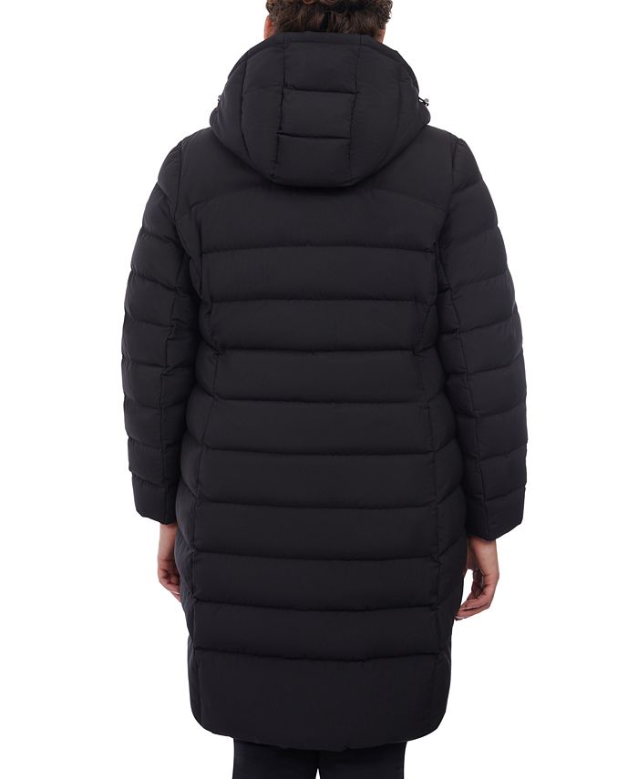 Michael Kors Women's Plus Size Hooded Faux-Leather-Trim Puffer Coat ...
