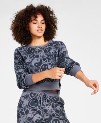 Rebellious One - Juniors' Smiley Yin Yang Sweatshirt