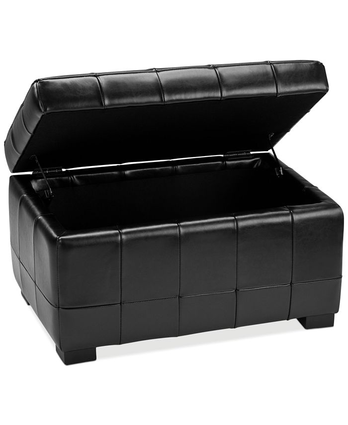 Furniture Benson Leather Storage Ottoman Macy's