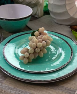 Turquoise Melamine 12 Pc. Dinnerware Set, Service for 4