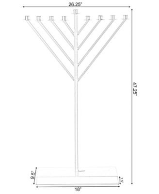 Coated Hanukkah Menorah for Synagogue, Large