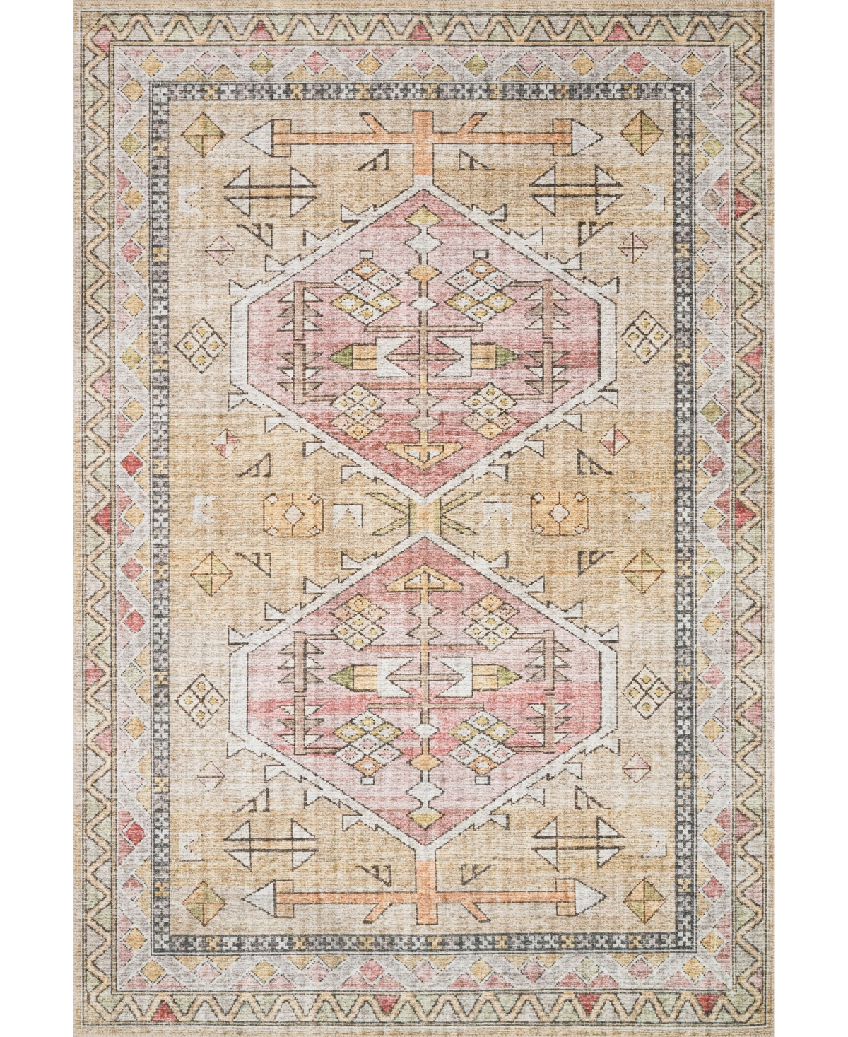 Loloi Ii Skye Sky-04 6' x 9' Area Rug - Gold-Tone, Rose