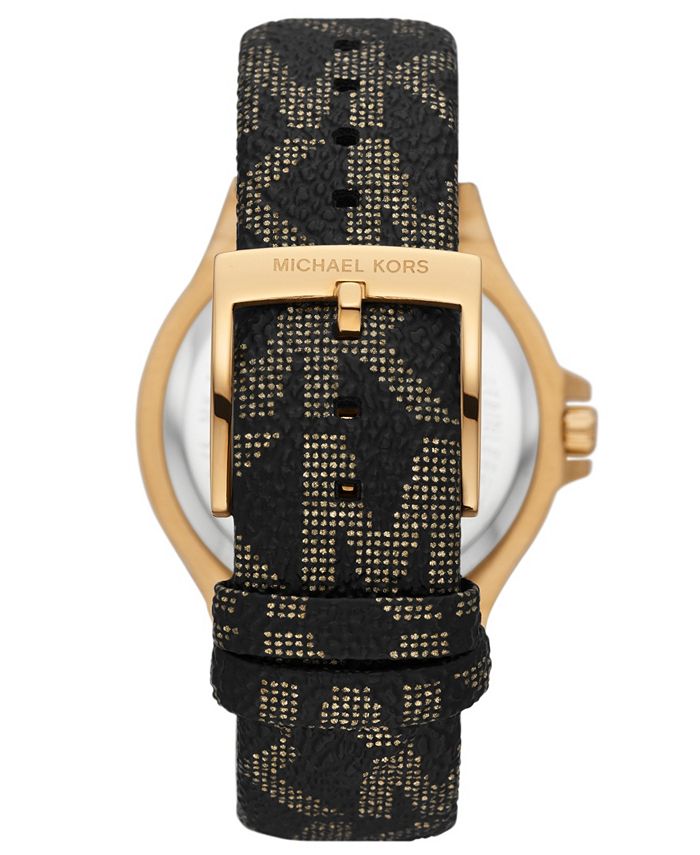 Michael Kors Lennox Three Hand Silver Dial Red Leather Strap Watch For Women - MK7308