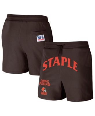 Men's NFL X Staple Brown Cleveland Browns New Age Throwback Vintage-Like Wash Fleece Short