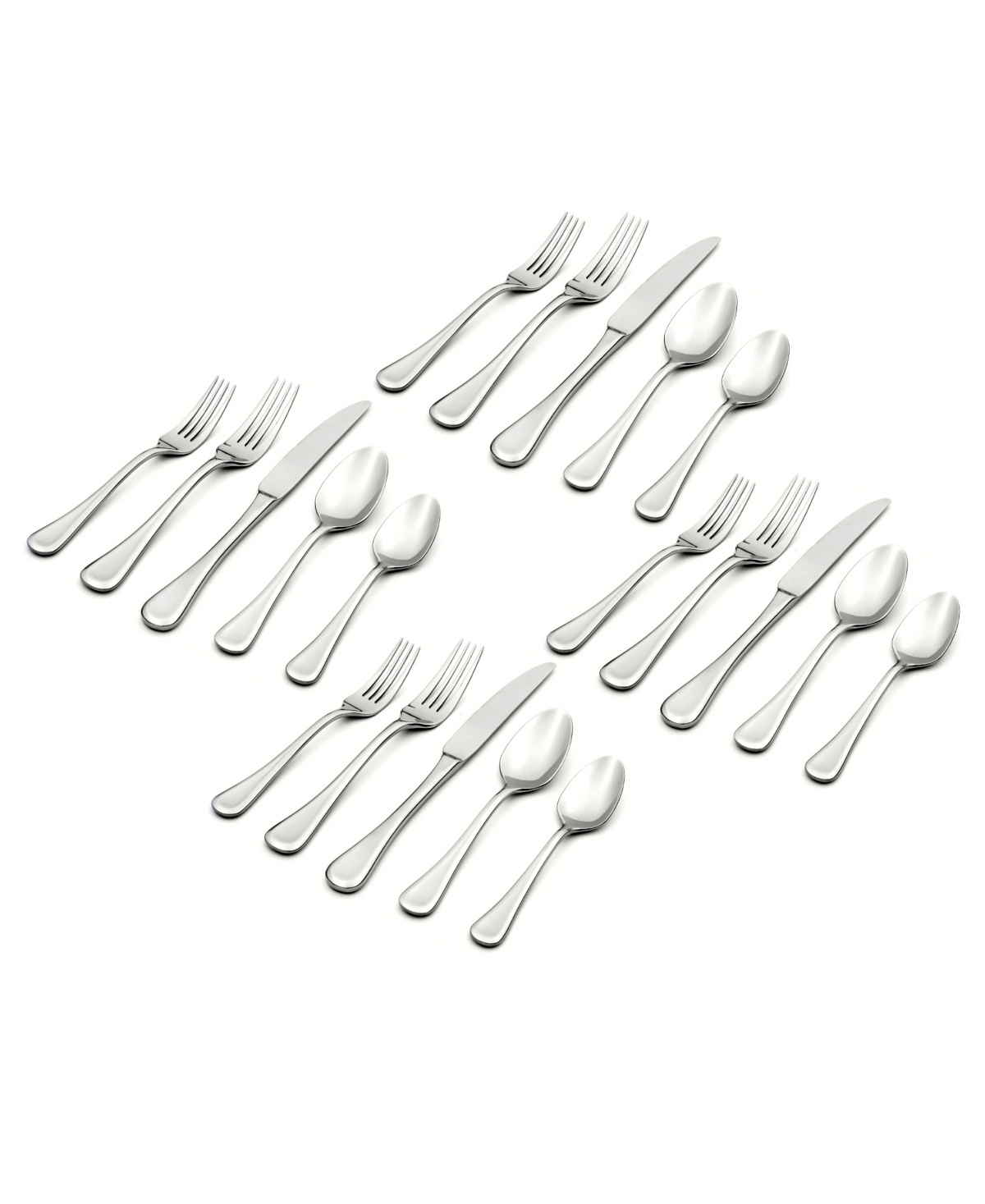 Oneida Virage 20 Piece Everyday Flatware Set, Service For 4 In Metallic And Stainless