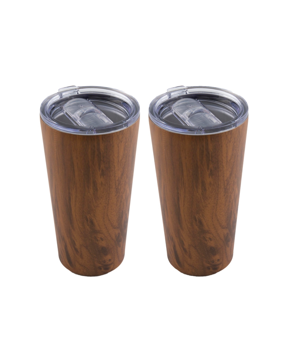 CambridgeDecal Insulated Highballs, Set of 4 - Wood