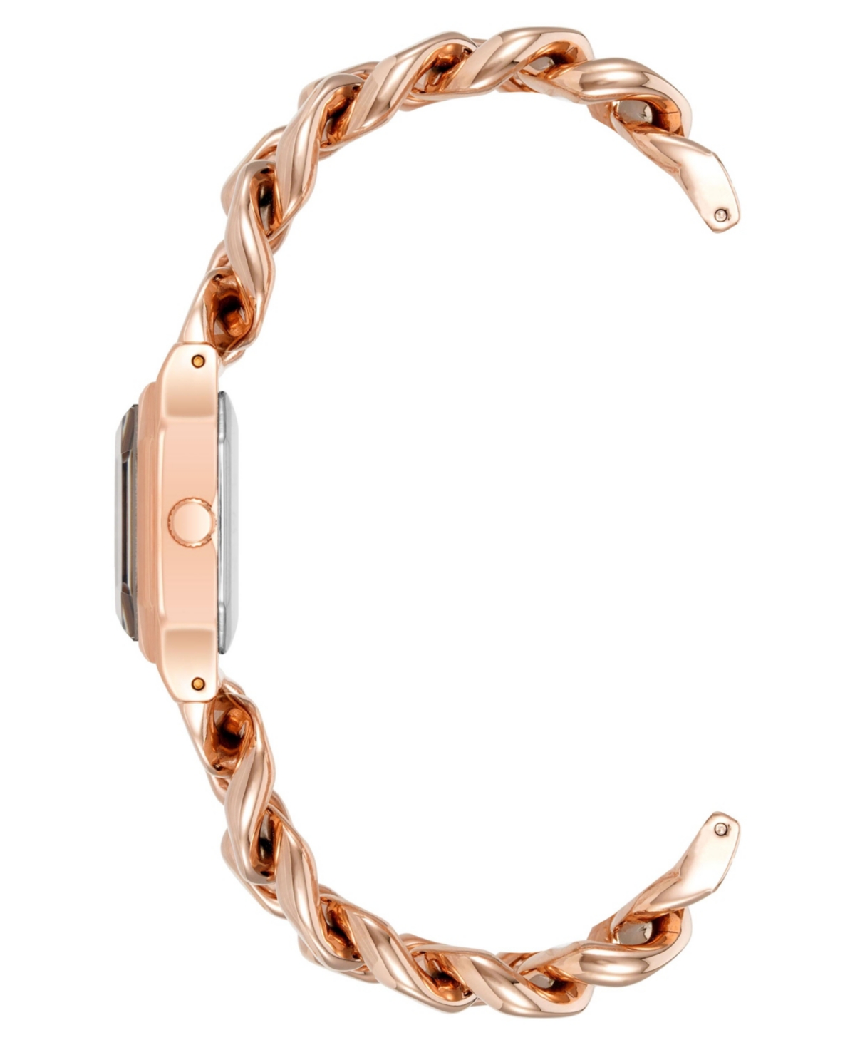 Anne Klein Women's Three-Hand Quartz Rose Gold-Tone Alloy Chain Bracelet Watch, 23mm - Rose Gold-Tone, Green