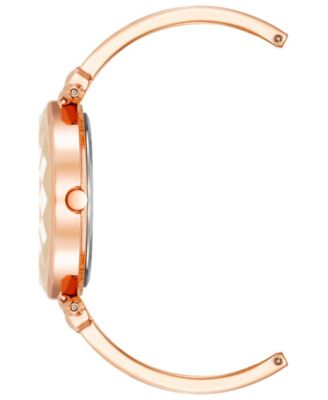 Women's Three-Hand Quartz Rose Gold-Tone Alloy with Blush Enamel Bracelet Watch, 24mm