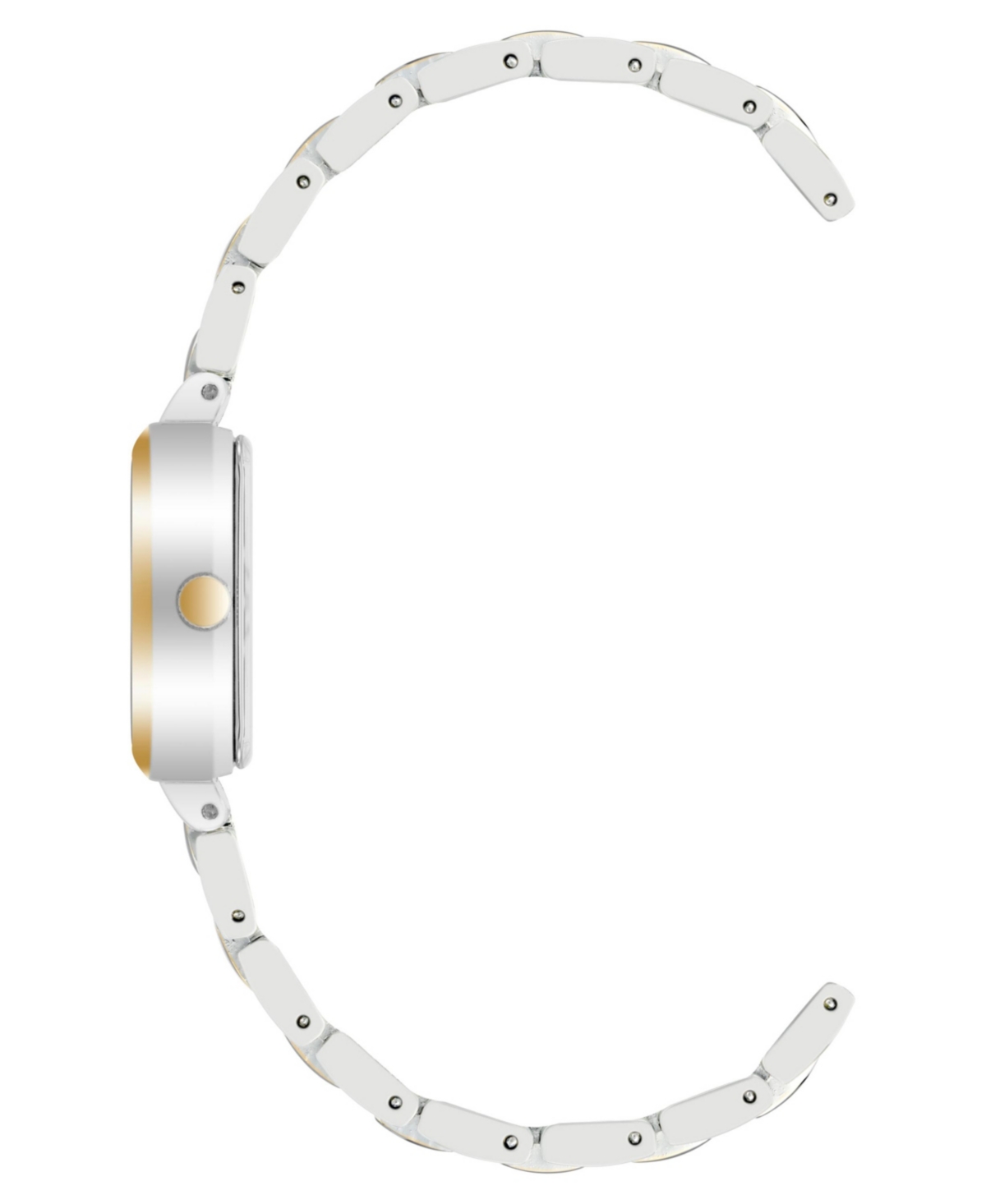 Anne Klein Women's Three-Hand Quartz Square Gold-Tone and Silver-Tone Alloy Bracelet Watch, 21mm - Silver-Tone, Gold-Tone