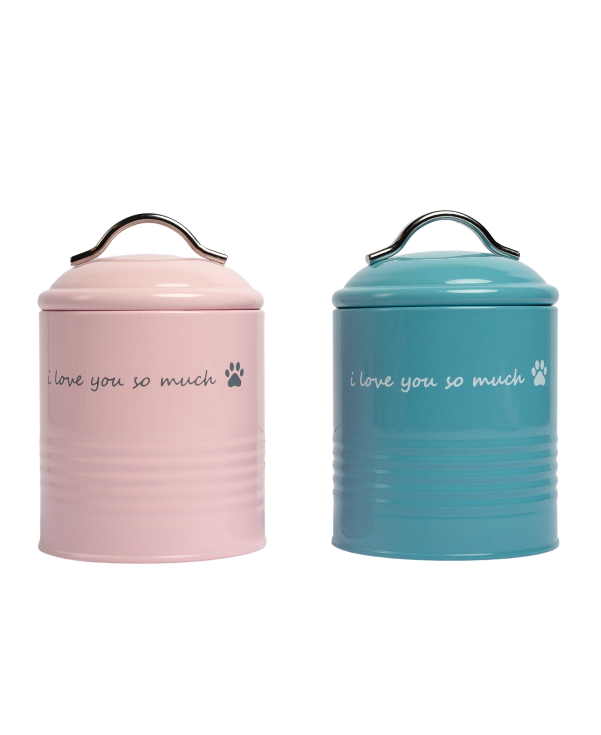 I Love You So Much Dog Treat Canister Gift Set (Pink and Blue) - Assorted P