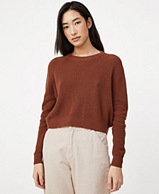 Women's Everyday Rib Crop Pull Over Top