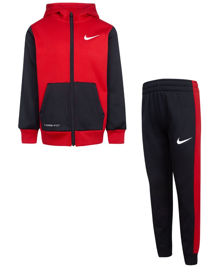 Nike Little Boys Therma-Fit Full-Zip Hoodie and Pant, 2 Piece Set - Macy's
