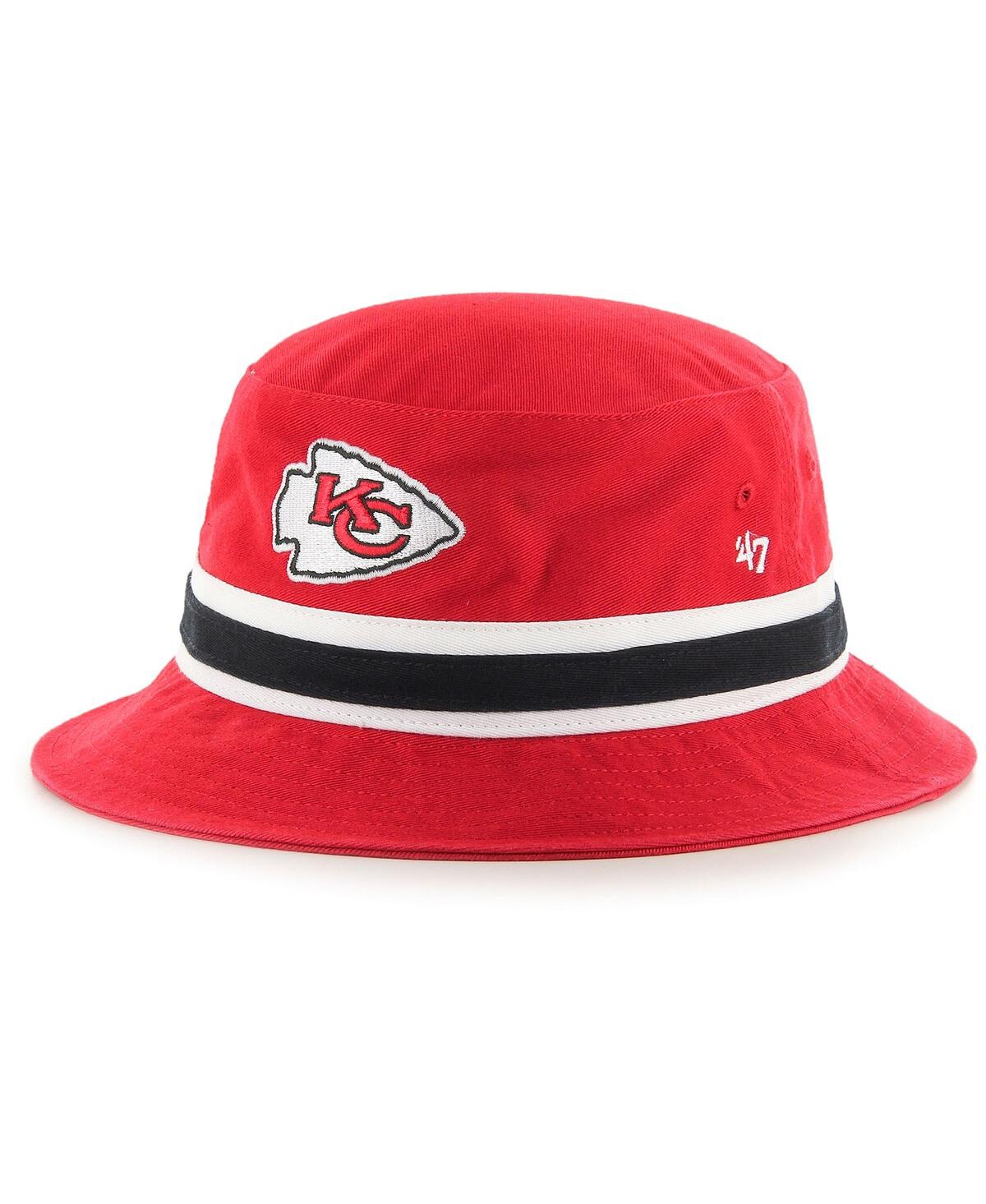 Shop 47 Brand Men's '47 Red Kansas City Chiefs Striped Bucket Hat