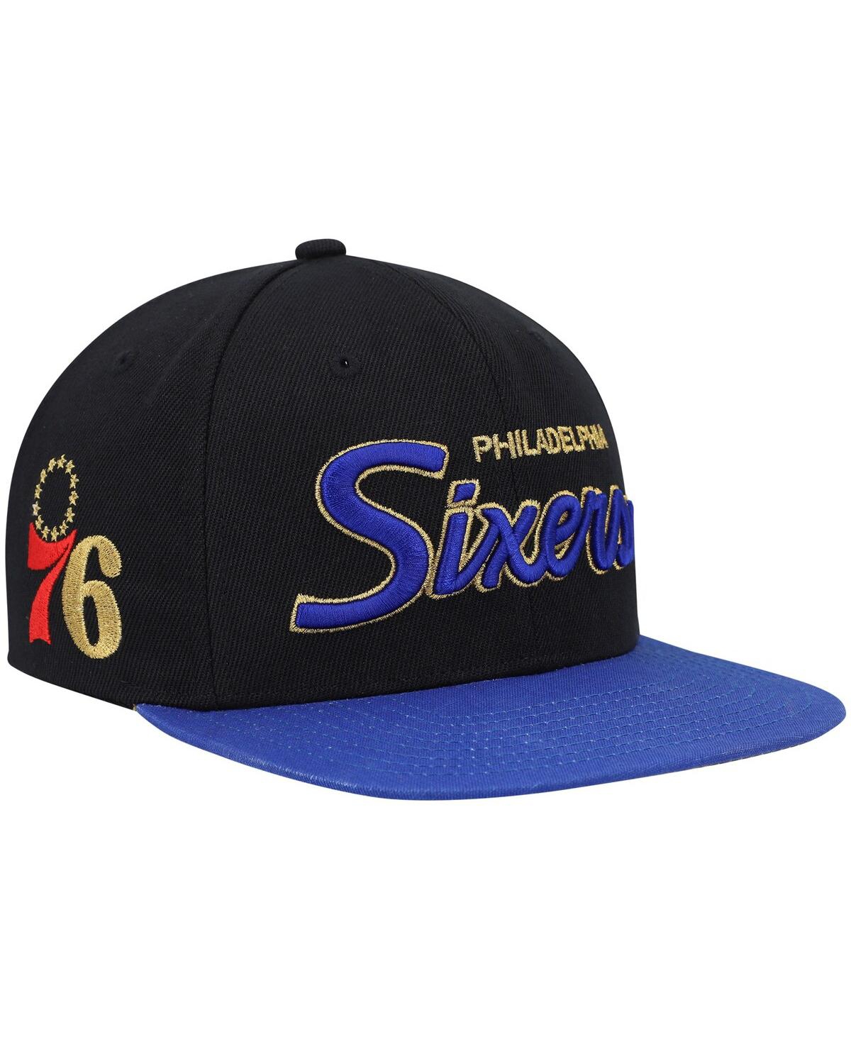 Men's Mitchell & NessPhiladelphia 76ers Nba 75th Anniversary Snapback Hat - Black