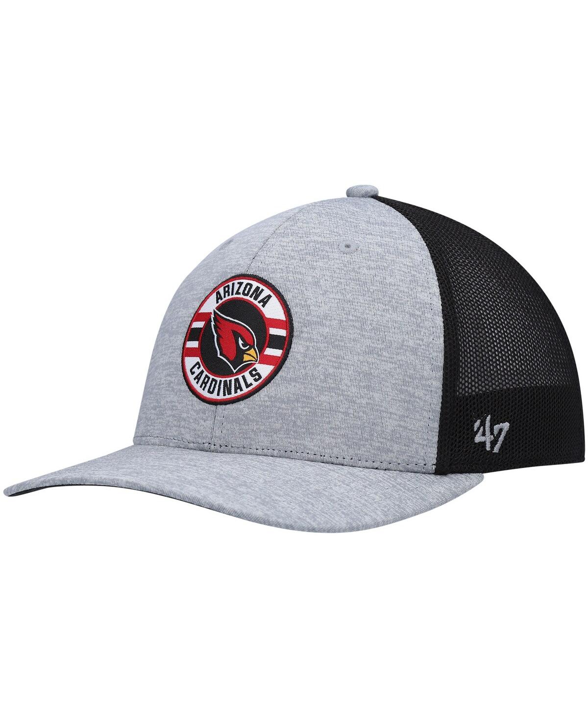 47 Brand Men's ' Heathered Gray And Black Arizona Cardinals Motivator Flex Hat In Heathered Gray,black