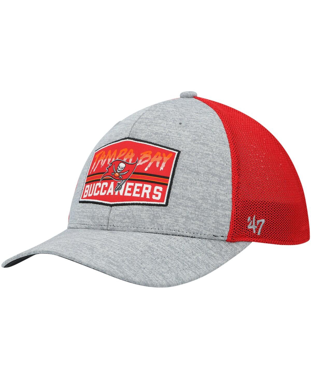 47 Brand Men's ' Heathered Gray And Red Tampa Bay Buccaneers Motivator Flex Hat In Heathered Gray,red