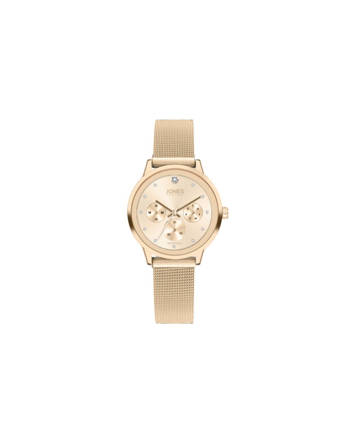 Women's Shiny Gold-Tone Mesh Metal Bracelet Watch 34mm - Light Gold-Tone Sunray, Shiny Gold-Tone