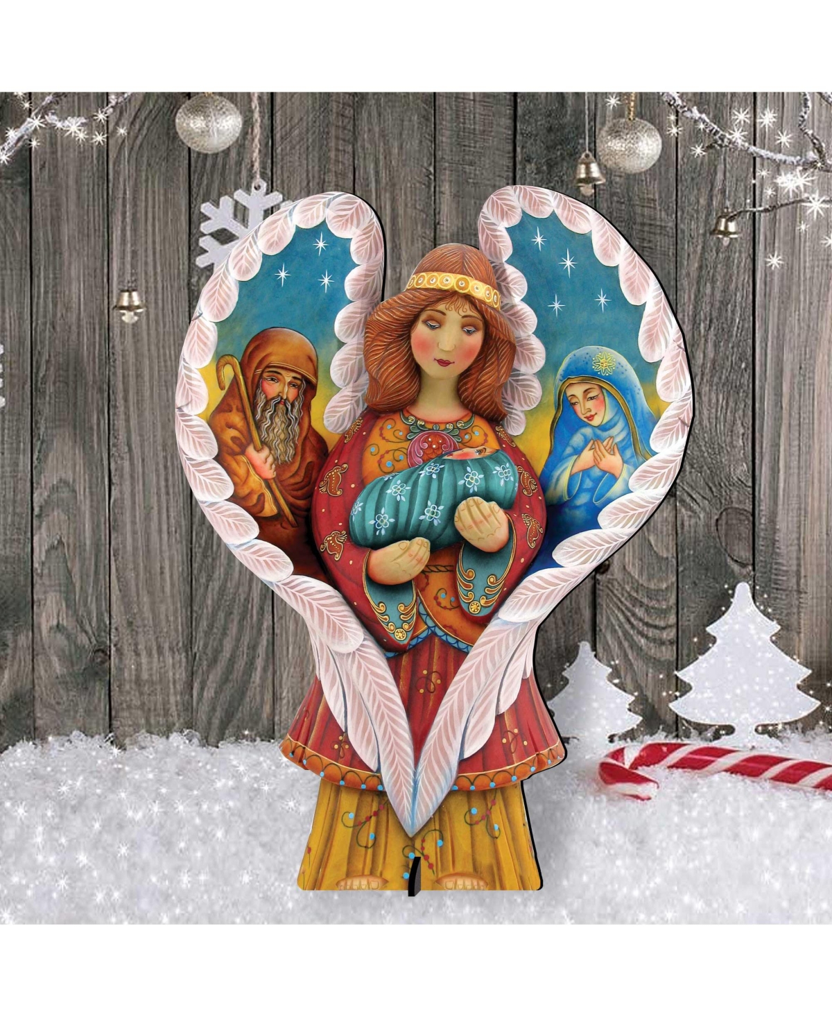 Designocracy Holy Family Angel Holiday Outdoor Decor By G.DeBrekht
