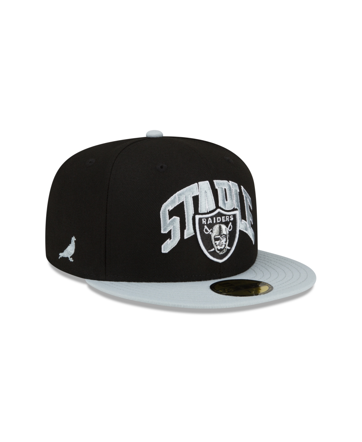 New Era Men's  X Staple Black, Gray Las Vegas Raiders Pigeon 9fifty Snapback Hat In Black,gray