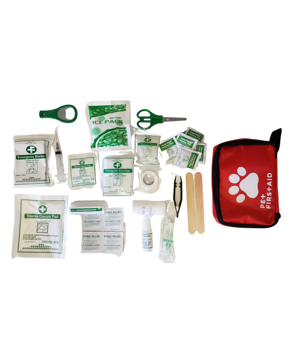 Comprehensive 40-Pc Pet First Aid Kit for Travel & Safety - Open Miscellaneous