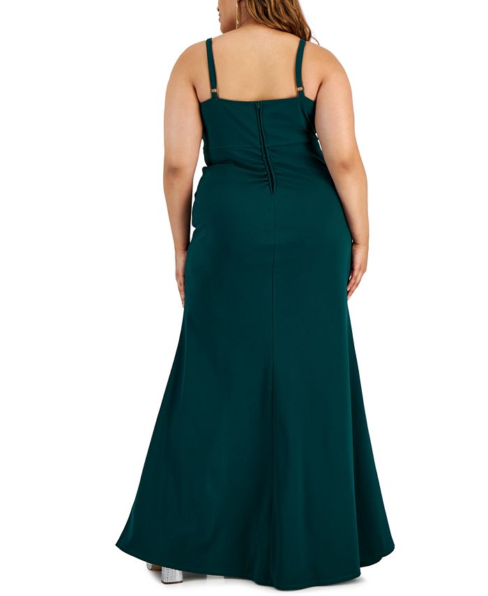 Emerald Sundae Trendy Plus Size Side-Shirred Gown - Macy's