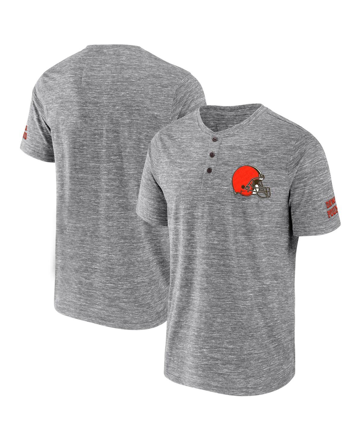 Fanatics Men's Nfl X Darius Rucker Collection By  Heathered Gray Cleveland Browns Slub Henley T-shirt In Heathered Gray