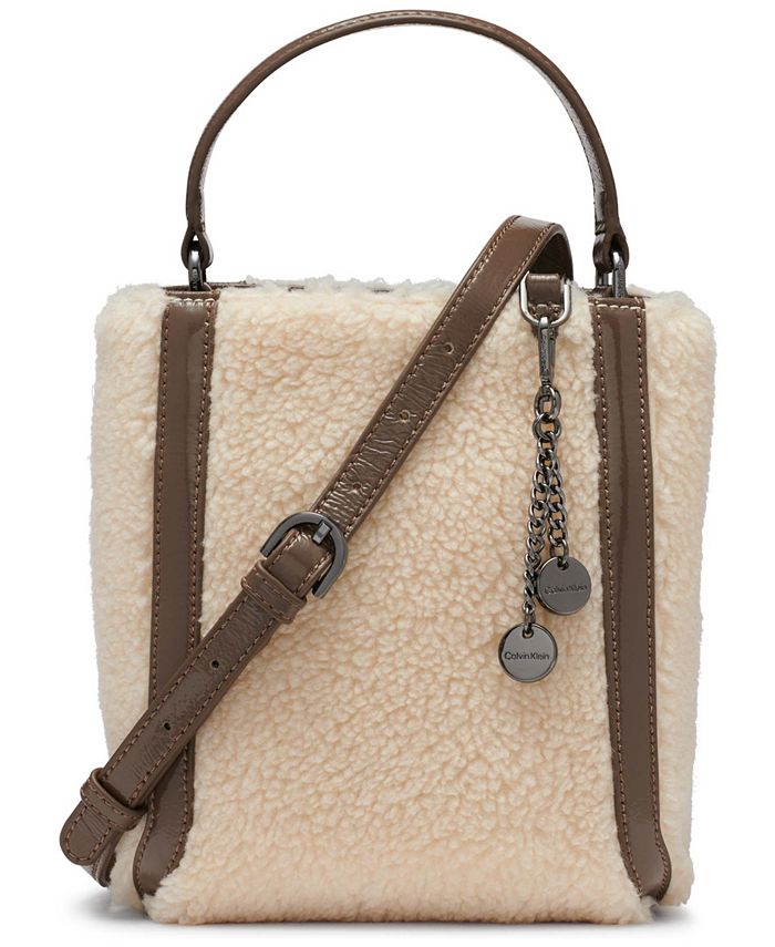 Calvin Klein Astatine Sherpa Triple Compartment Mini Hobo Bag - Macy's