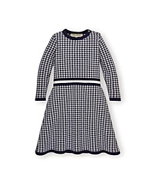 Girls' Long Sleeve Fit and Flare Sweater Dress, Kids