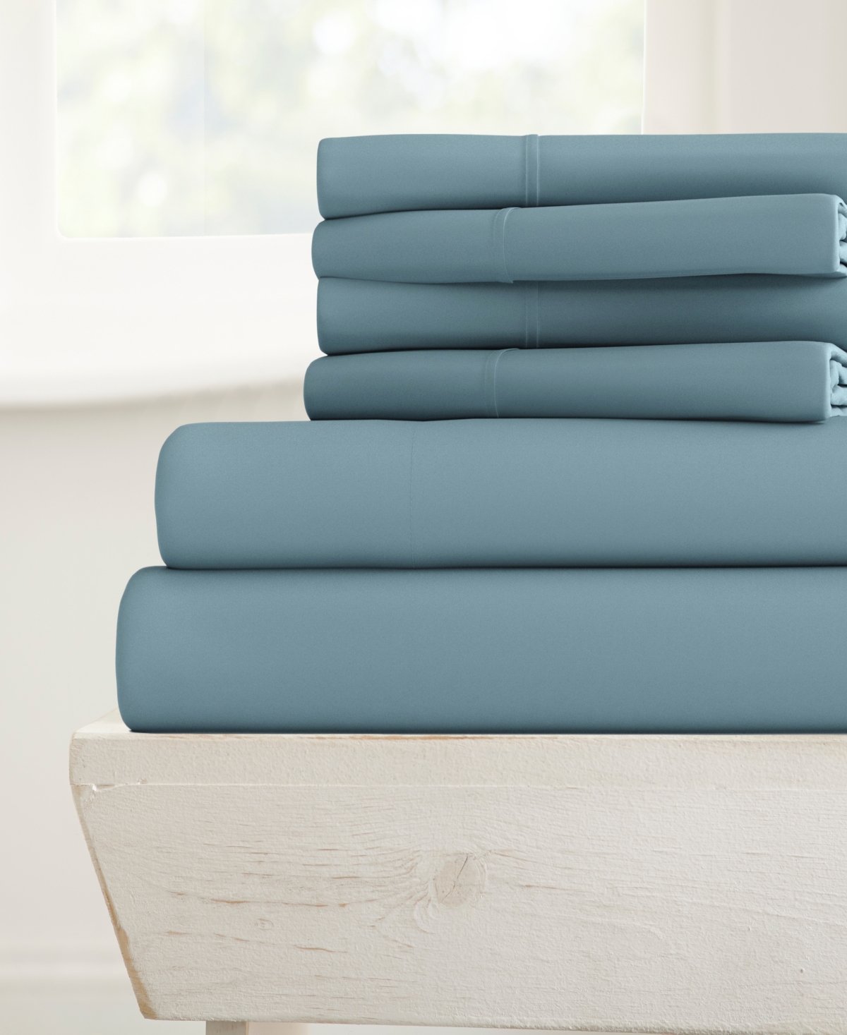 Ienjoy Home Solids In Style By The Home Collection 6 Piece Bed Sheet Set, Queen In Ocean