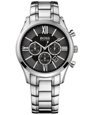 BOSS - Men's Chronograph Ambassador Stainless Steel Bracelet Watch 43mm
