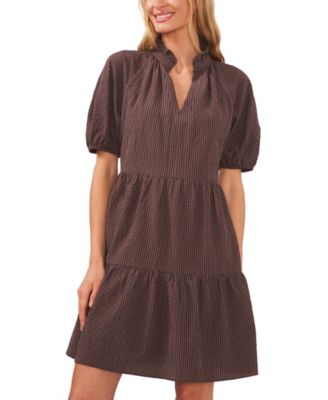 Women's Cotton Check Babydoll Dress