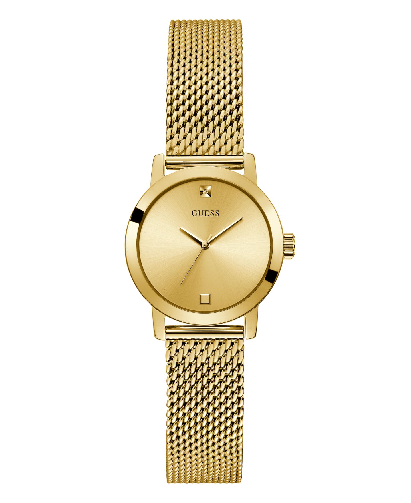 Женские часы GUESS Gold-Tone Mesh Bracelet Watch 25mm — фото 1