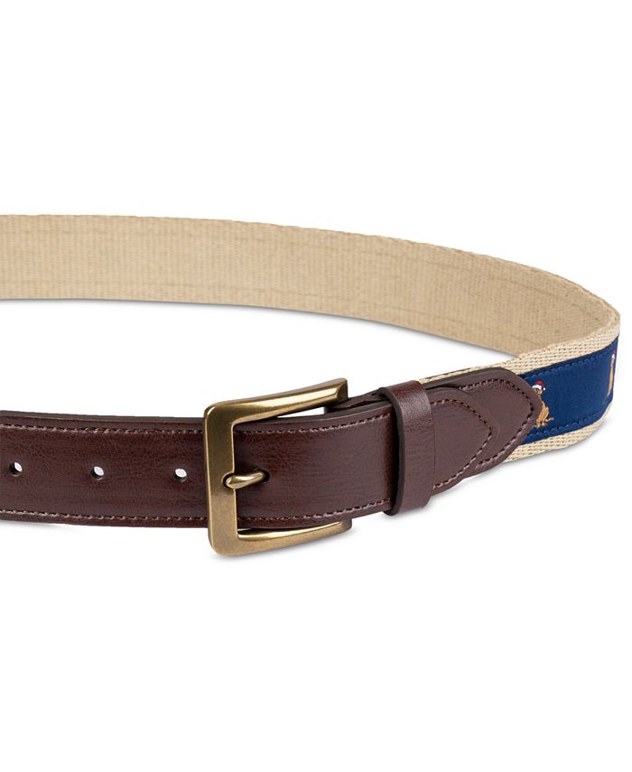 Club Room Men's Faux Leather Holiday Cheer Belt, Created for Macy's ...