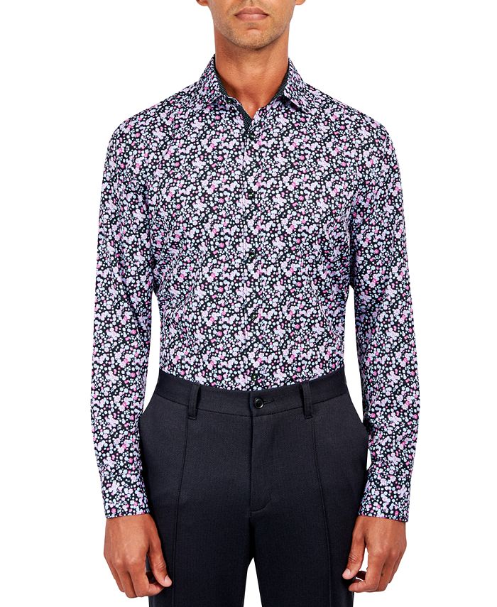 Society of Threads Men's SlimFit Performance Stretch Dress Shirt Macy's