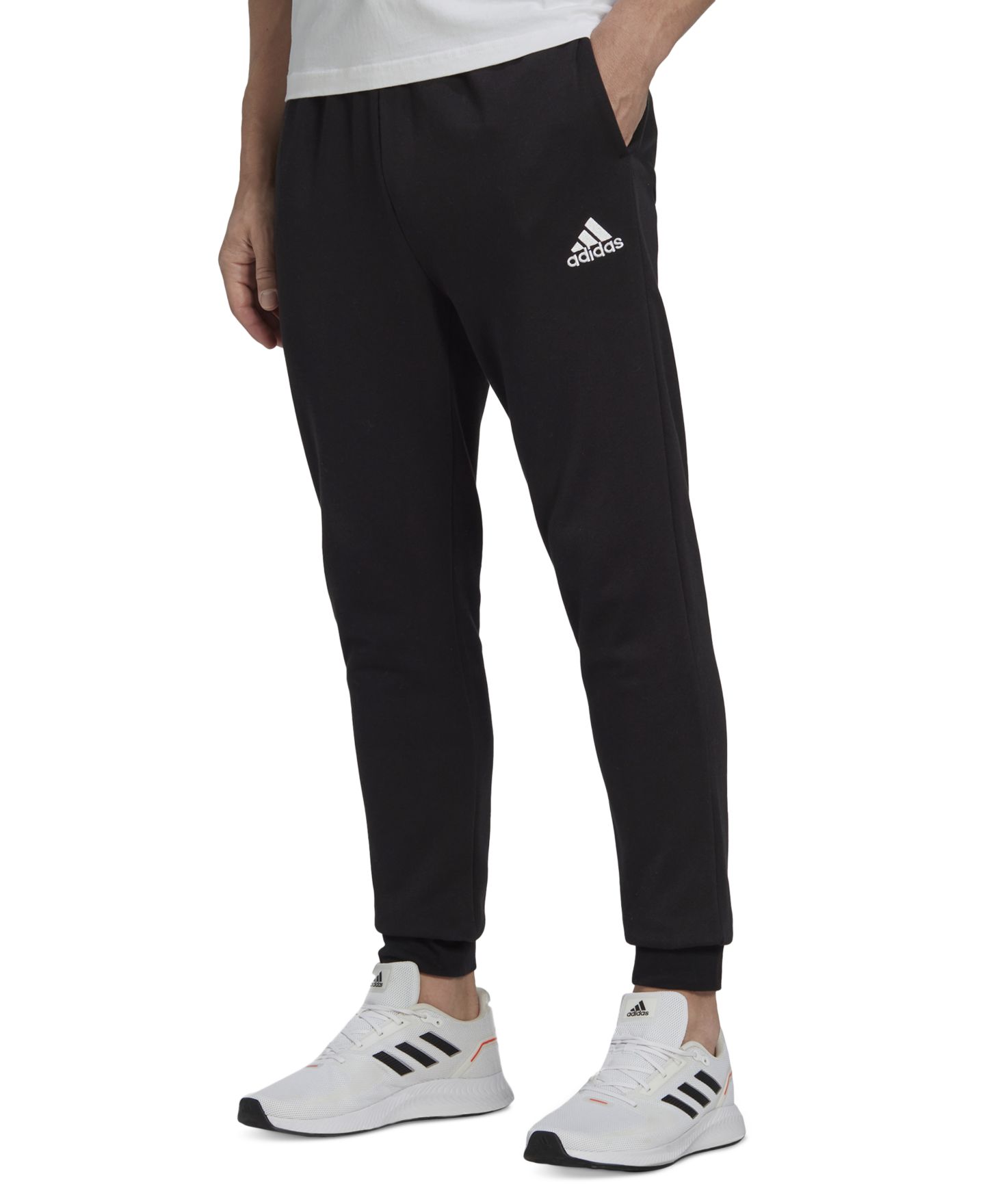 Мужские брюки adidas Cozy Fleece Tapered Leg Mid-Rise Jogger, цвет: Чёрный — фото 1