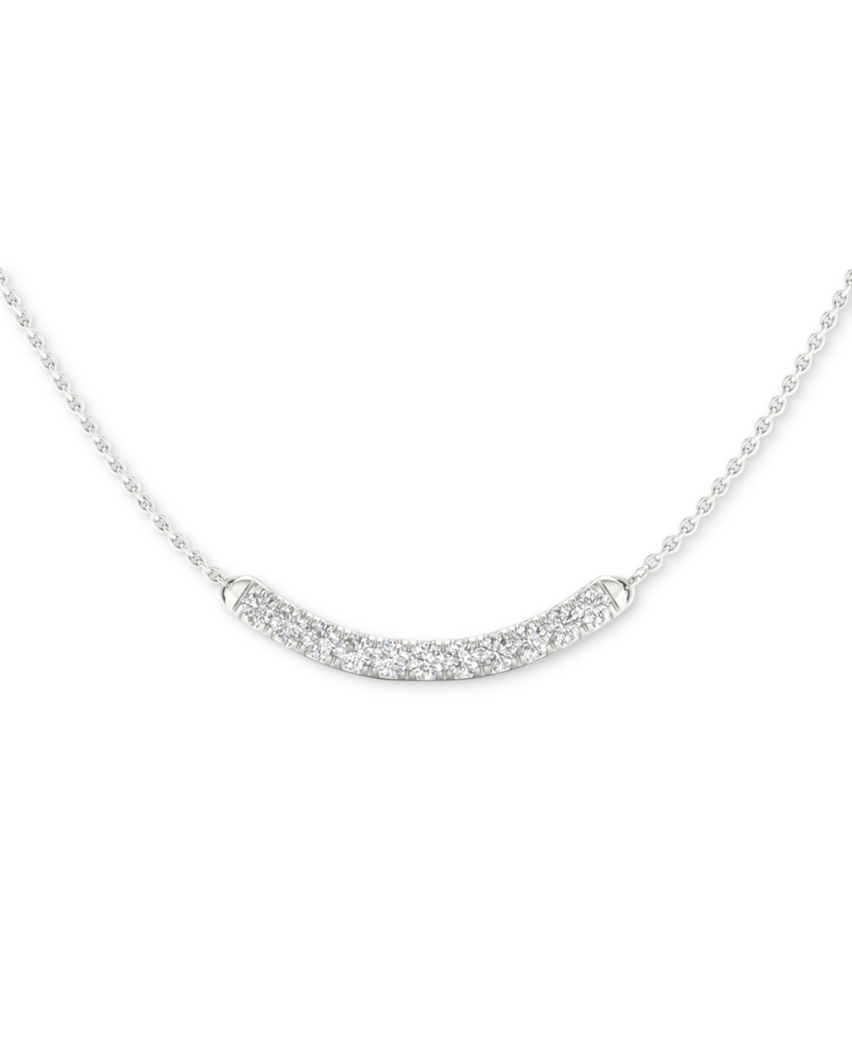 Forever Grown Diamonds Lab-Created Diamond Curved Bar 18" Collar Necklace (1/2 ct. t.w.) in Sterling Silver, 16 + 2" extender