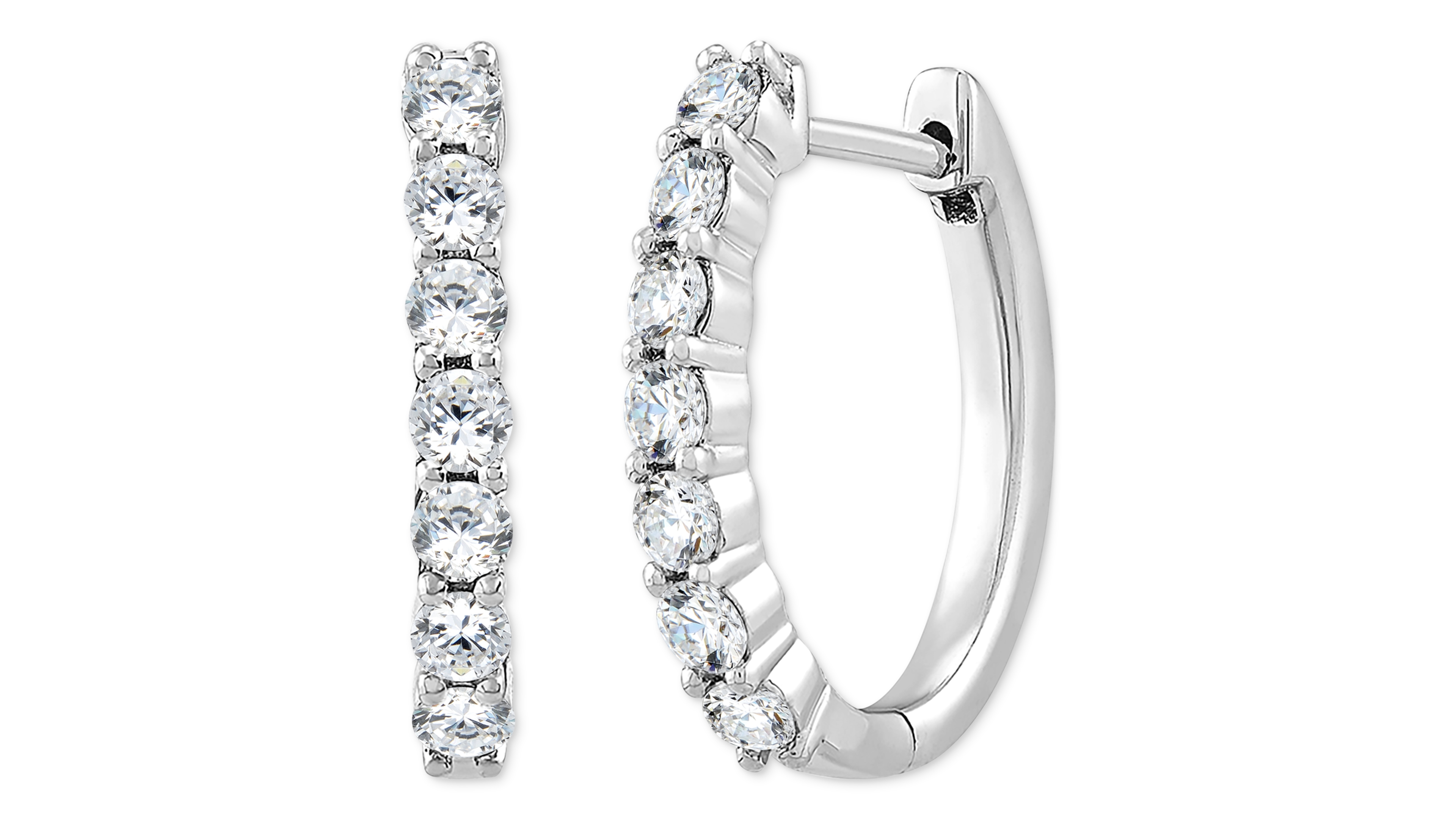Forever Grown Diamonds Lab-Created Diamond Small Hoop Earrings (5/8 ct. t.w.) in Sterling Silver