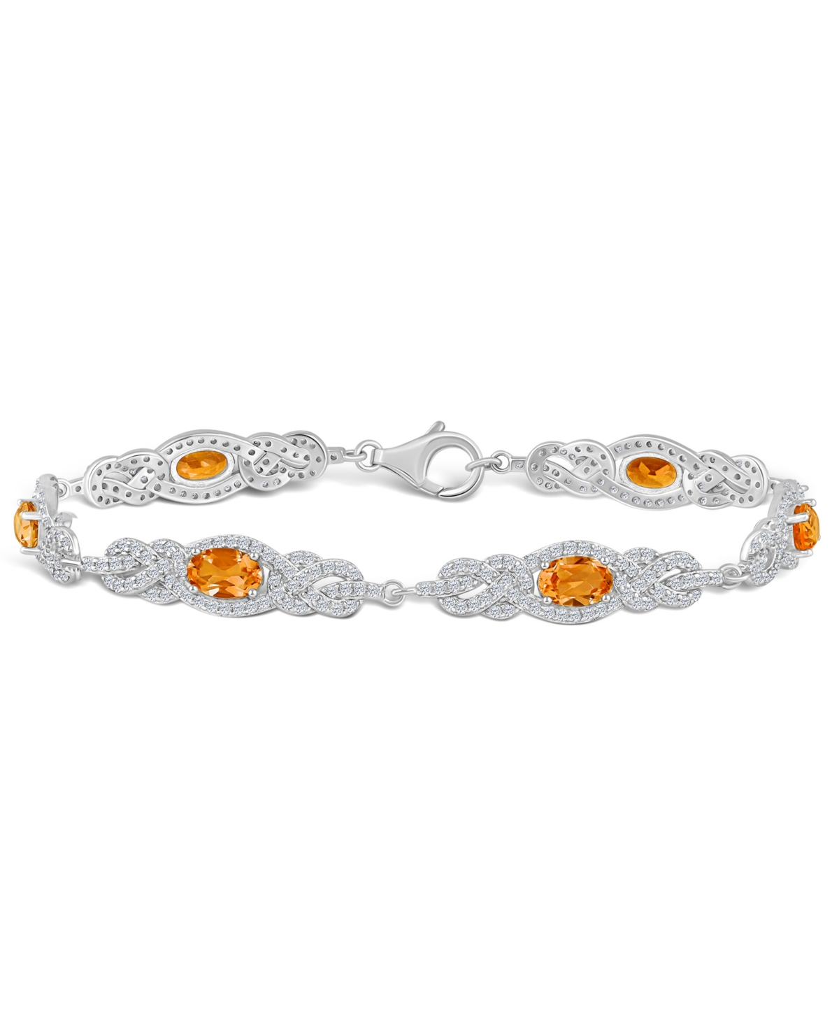 MACY'S CITRINE (2 2/3 CT. T.W.) AND TOPAZ (2 1/10 CT. T.W.) BRACELET IN STERLING SILVER