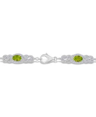 Peridot (3 1/3 ct. t.w.) and Topaz (2 1/10 ct. t.w.) Bracelet in Sterling Silver