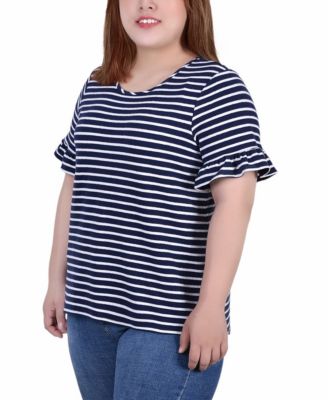 Plus Size Short Bell Sleeve Top