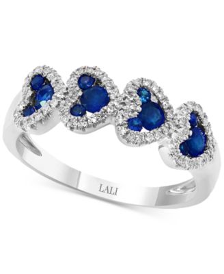 Lali Jewels Ruby 58 ct tw Diamond 15 ct tw Heart Ring in 14k Rose Gold Also available in Sapphire - Sapphire 2800$