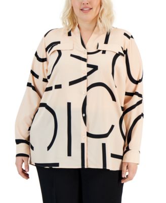 Calvin Klein Plus Size Logo Print Shirt Macy s